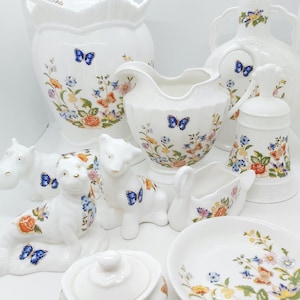 Aynsley Cottage Garden Bone China: Vintage Floral Butterfly Decor,