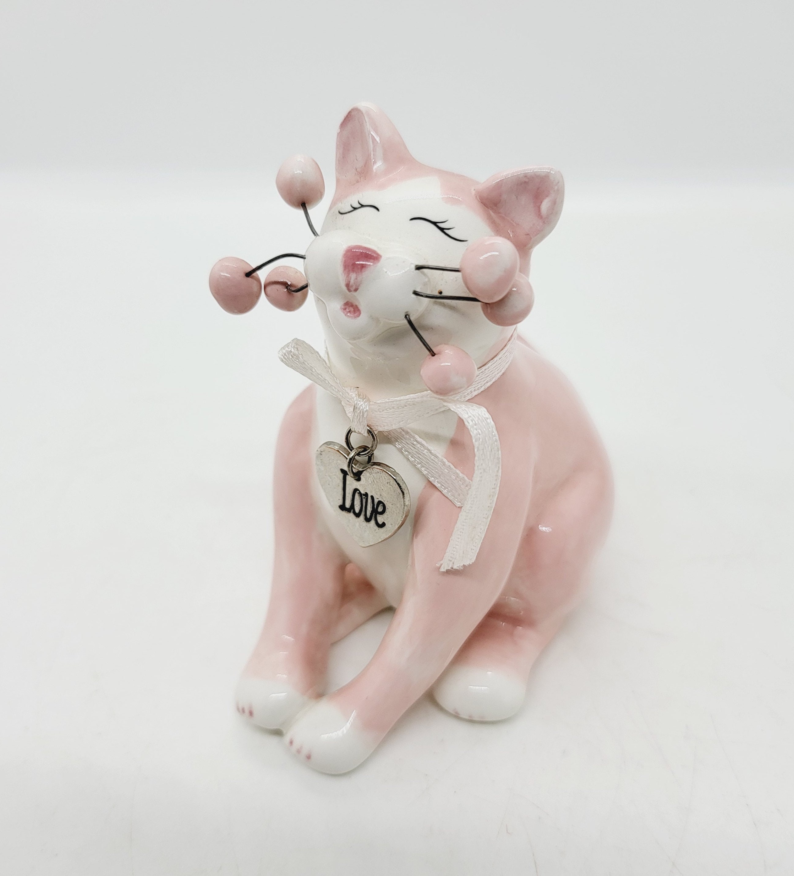 Amy Lacombe Cat Figurine, Blue Black Swirl, Blue, Orange or Amy Lacombe Cat Figurine, Blue Black Swirl, Blue, Orange or