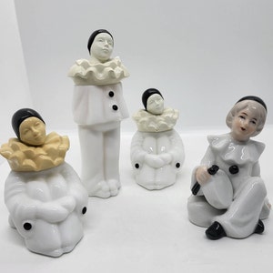 Vintage Avon Pierrot Milk Glass Perfume Bottle: Moonwind, Odyssey, Tasha