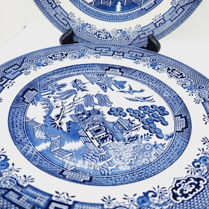 Blue and white collectible.