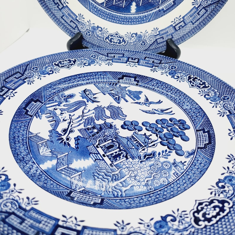 Blue and white collectible.