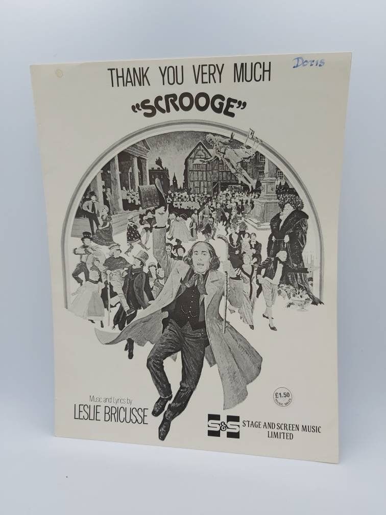 Scrooge Thank you very Much music and song sheet by Leslie Etsy