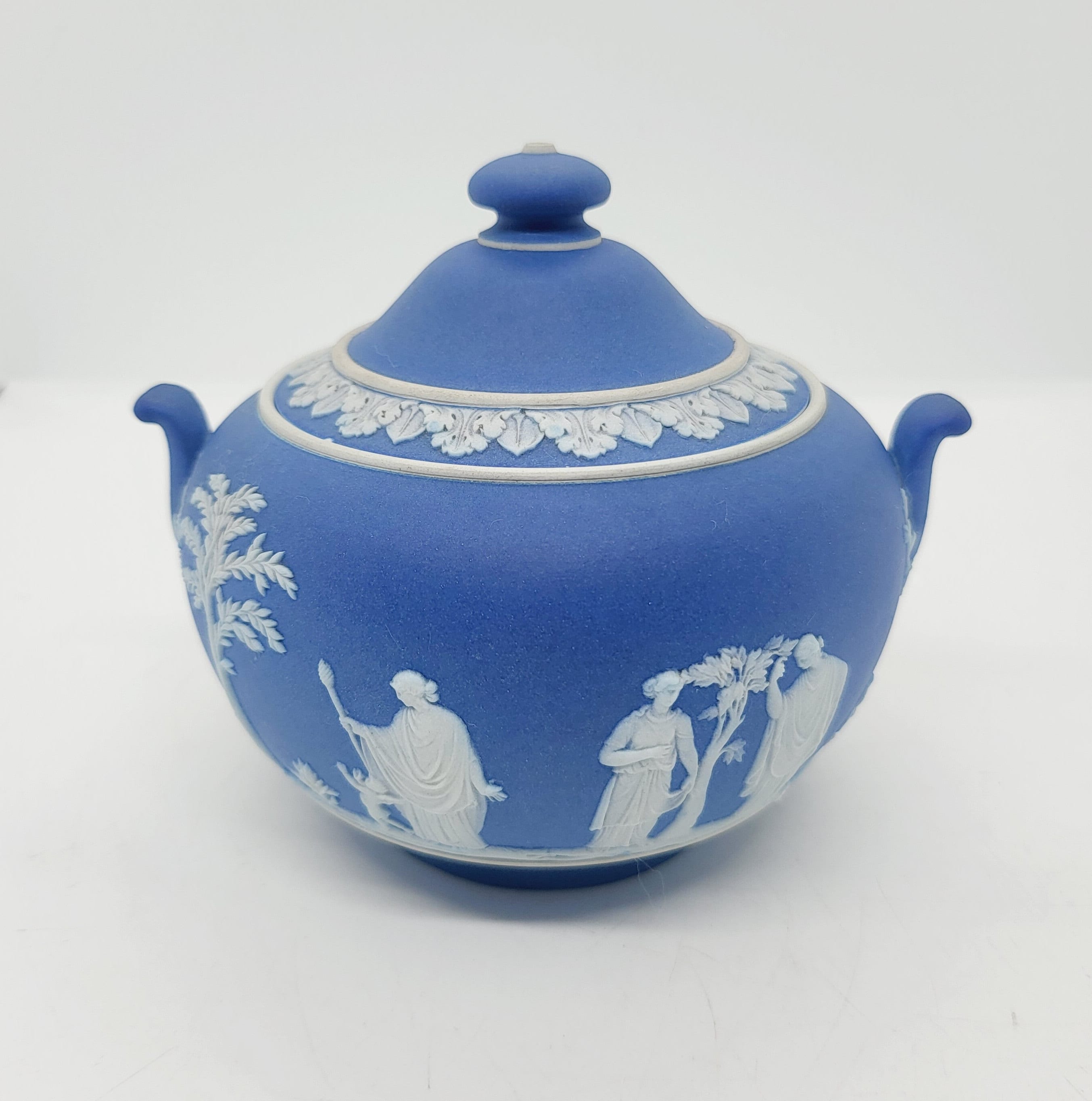 Vintage Wedgwood Jasperware: Cobalt Blue Teapot, Sugar Bowl, or 
