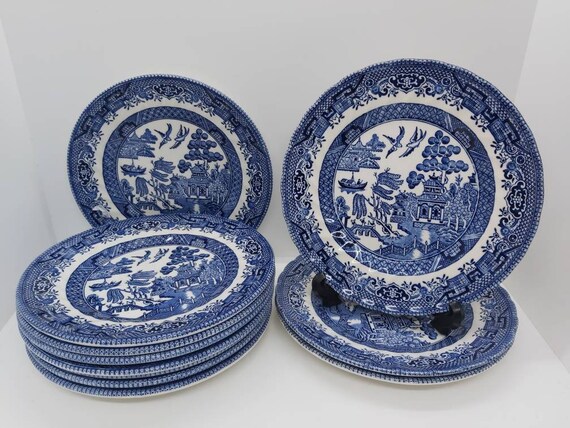 Blue Willow Side Plate by Royal Wessex Blue and White Tea Plate
