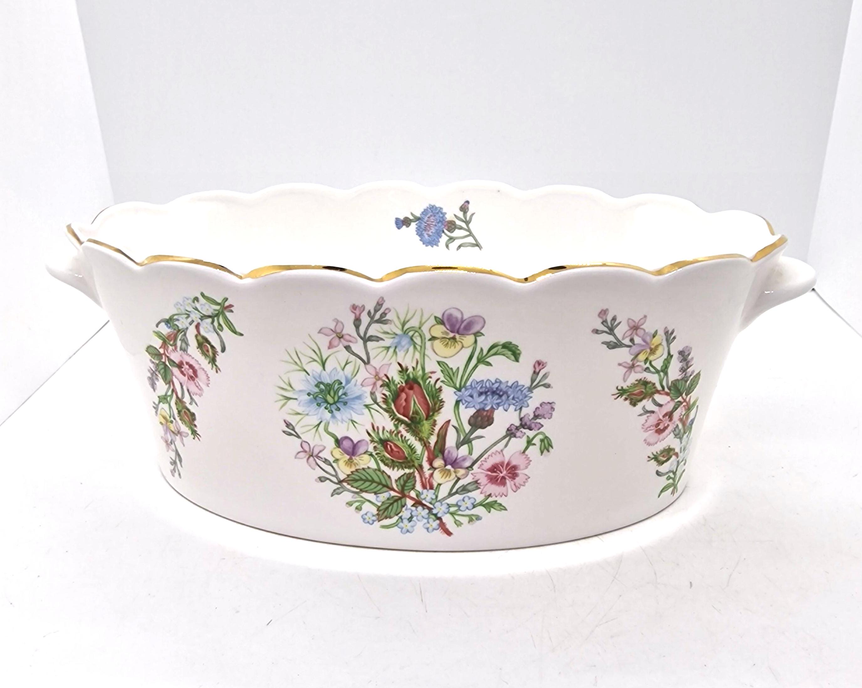 Aynsley Wild Tudor Bulb Pot, Fine Bone China Planter, Vintage