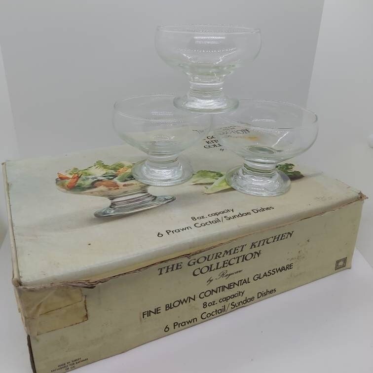 Prawn Cocktail Glasses Sundae Glass Dishes 6 Piece Boxed Etsy UK