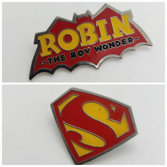 1970's enamel pin badge, Choose Superman, Rare Ro… - image 1