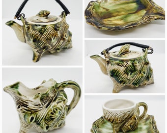 Old Belleek = Old - Teapot =シェルタイプ＝GREEN (1級品). 貴重品