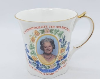 Vintage Queen Mother 90th Birthday Mug: Ringtons Queens China Collectible
