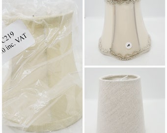 Vintage Candle Clip Lamp Shade: Beige Cream Sconce Lighting