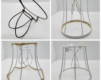 Vintage Candle Clip Lamp Shade Frame: Metal DIY Decor Craft