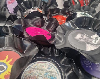 Upcycled Vinyl Record Bowl: Custom label Music Lover Gift