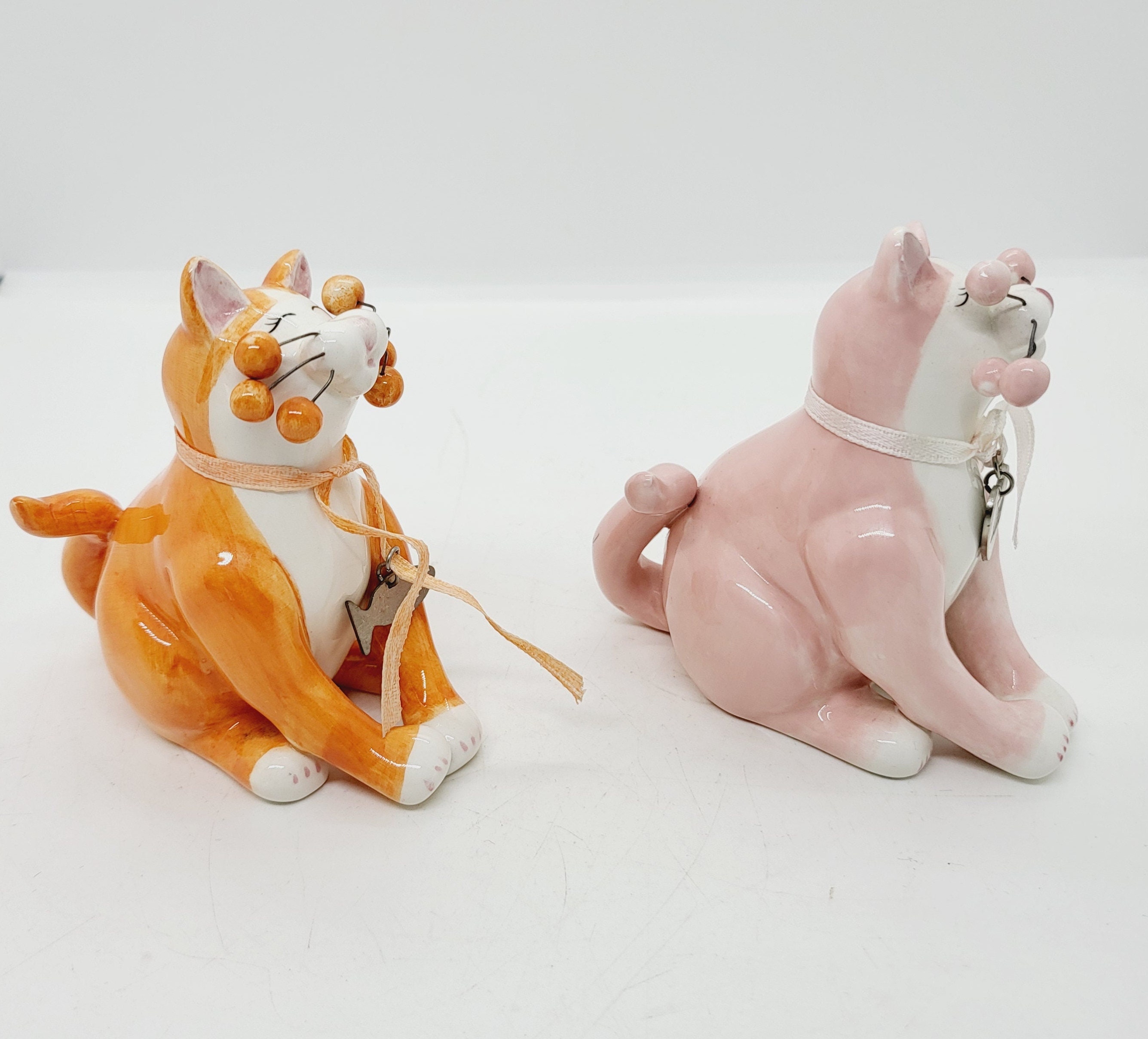 Amy Lacombe Cat Figurine, Blue Black Swirl, Blue, Orange or Amy Lacombe Cat Figurine, Blue Black Swirl, Blue, Orange or