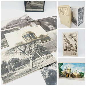Cartes postales, noir et blanc, Boston Lincolnshire, Park Lane Hotel Piccadilly, Brighton Pavilion, vieux cadeaux de collection vintage