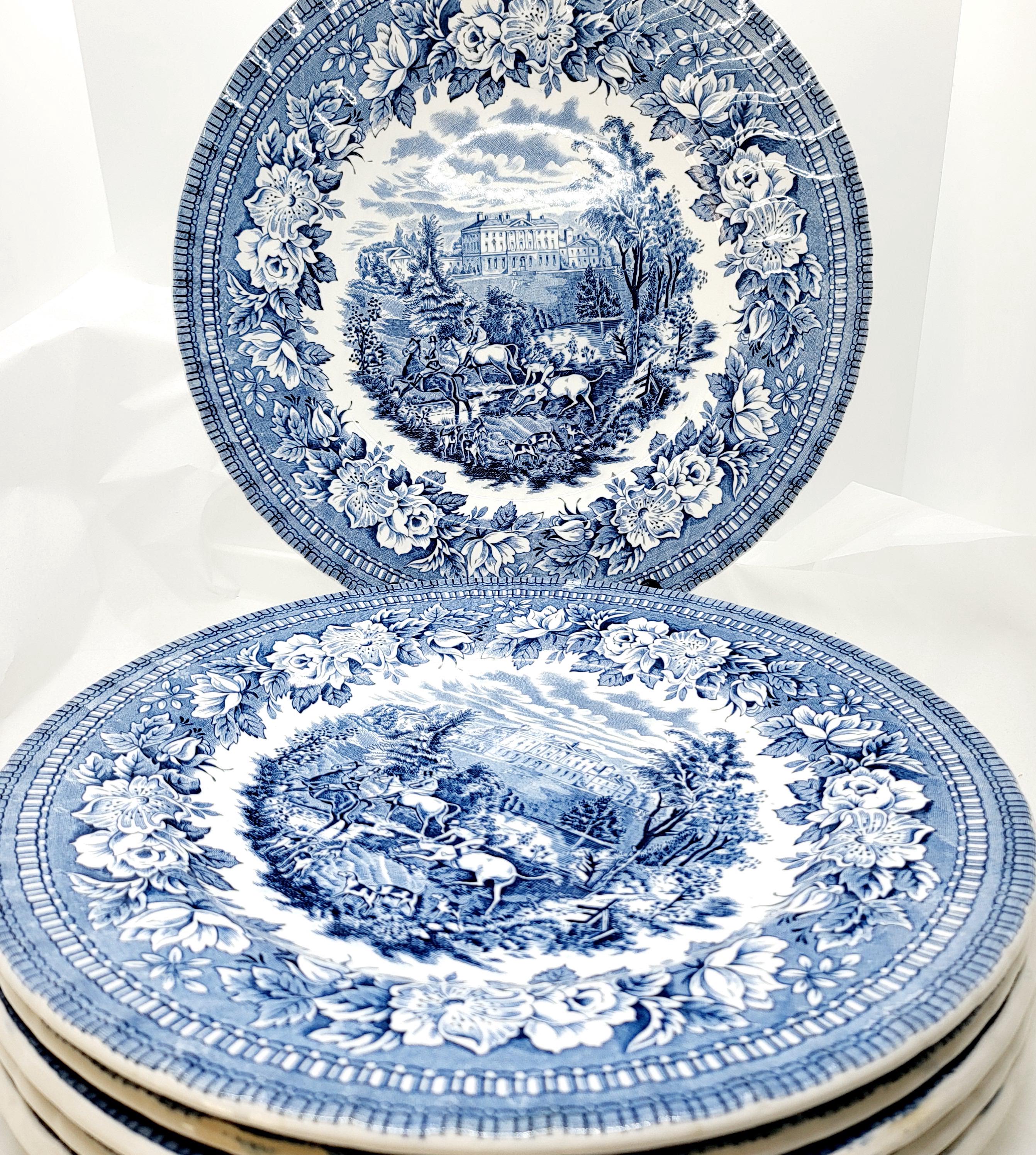 Vintage Aynsley Ironstone Charger: English Heritage Blue and White