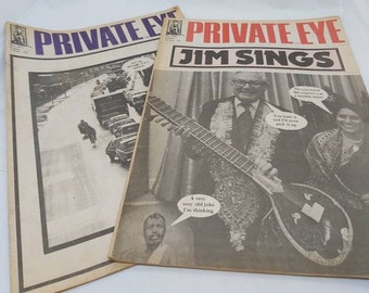 Vintage Private Eye magazine issue 446 or 447, 1970's British retro current affairs paperback collectible