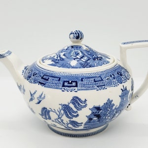 Blue and white collectible teapot.