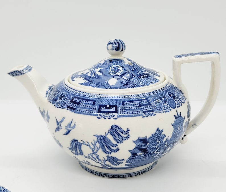 Blue and white collectible teapot.