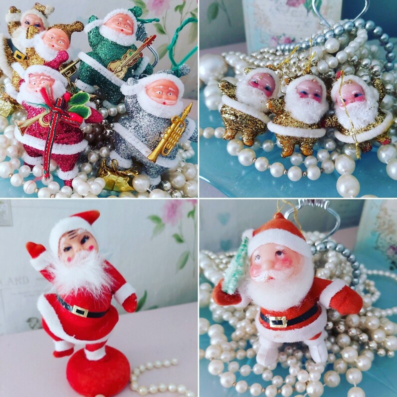 father Christmas 1950/'s vintage Christmas home decor Christmas tree decor Santa Christmas tree ornament holidays decoration