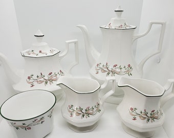 Eternal Beau Teapot, coffee pot, milk jug, creamer or sugar bowl, by Johnson Brothers, 1980's teatime tableware, vintage replacement piece