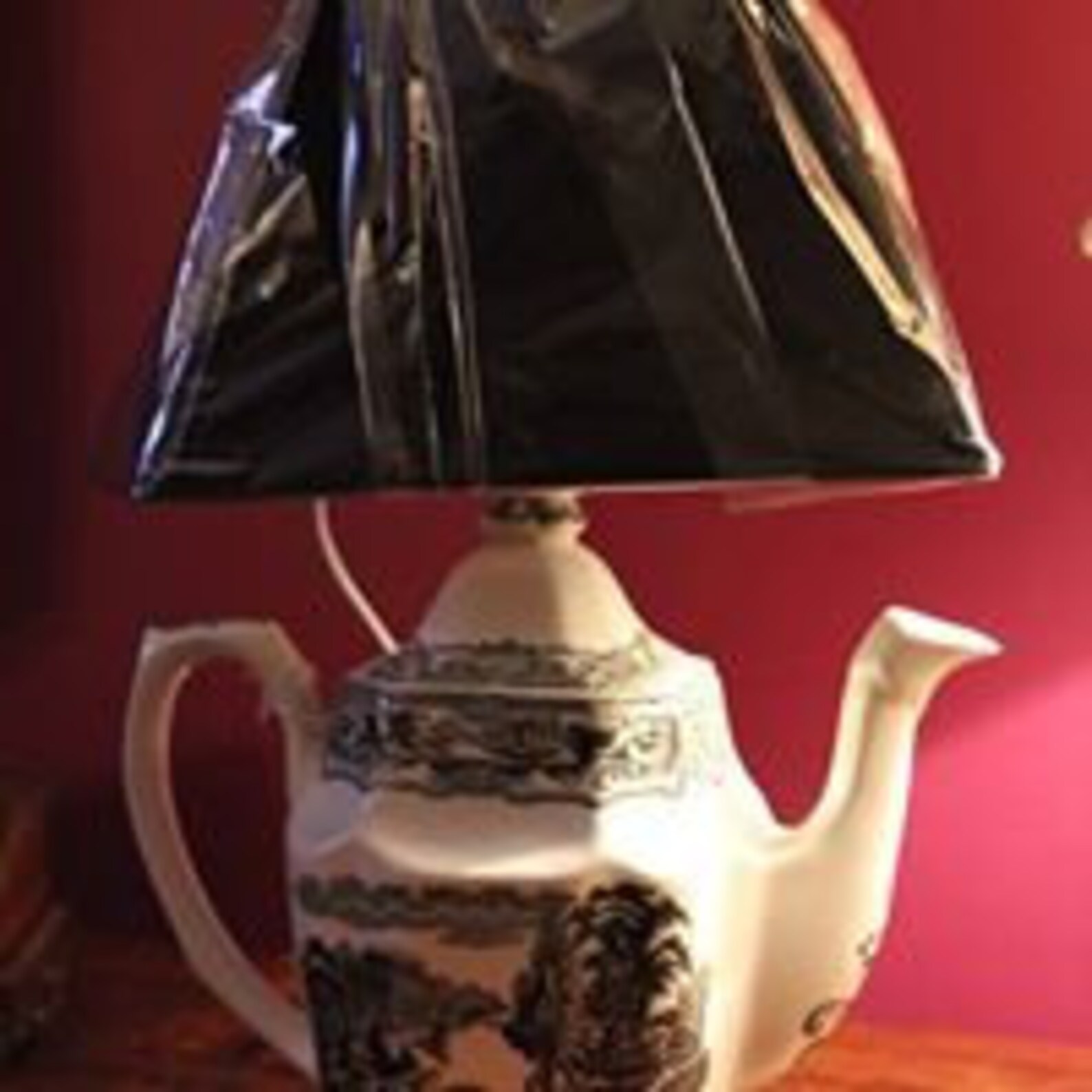 Teapot table lamp home lighting bespoke bedside light floral Etsy