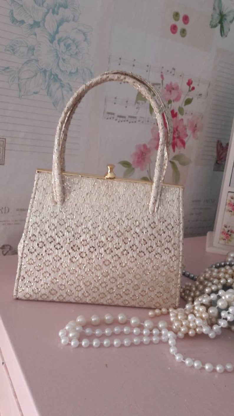 cream evening bag