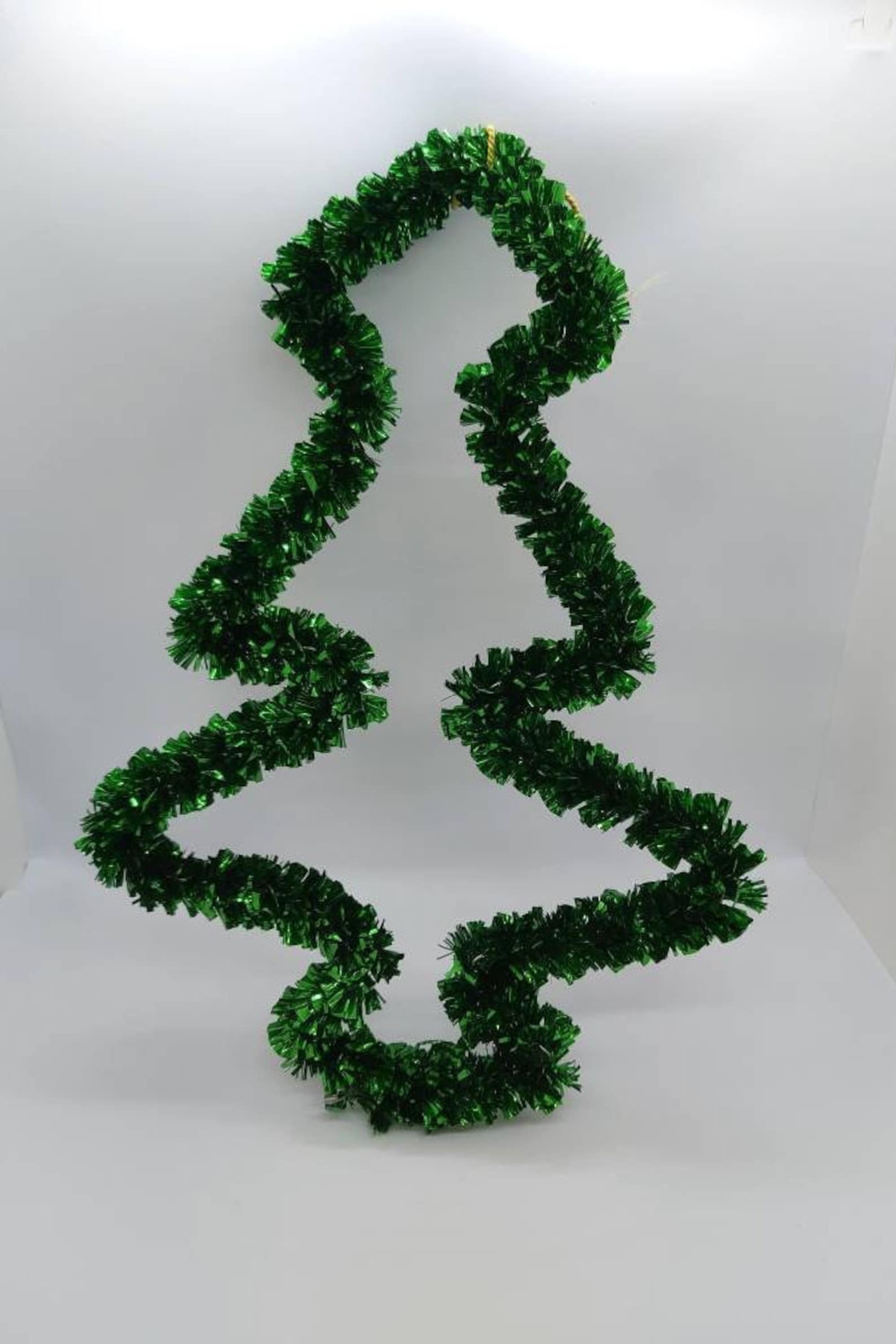 Vintage Green Tinsel Christmas tree decor Christmas tree wall Etsy