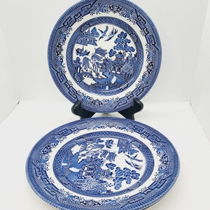 Churchill Blue Willow, salad, small portion plate. Three available.