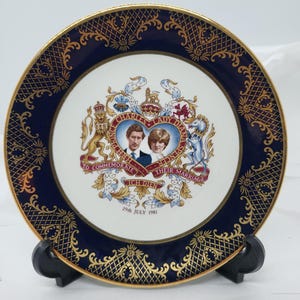 Prince Charles, Lady Diana Spencer Commemorative marriage plate, Prince, Princess of Wales, vintage replacement piece, royalist gift