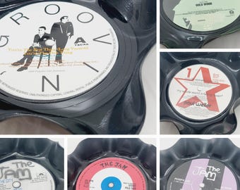 Up cycled Record bowl, The Jam or Paul Weller decorative vinyl dish, Music themed home and party decor, Indie rock music lovers gifts