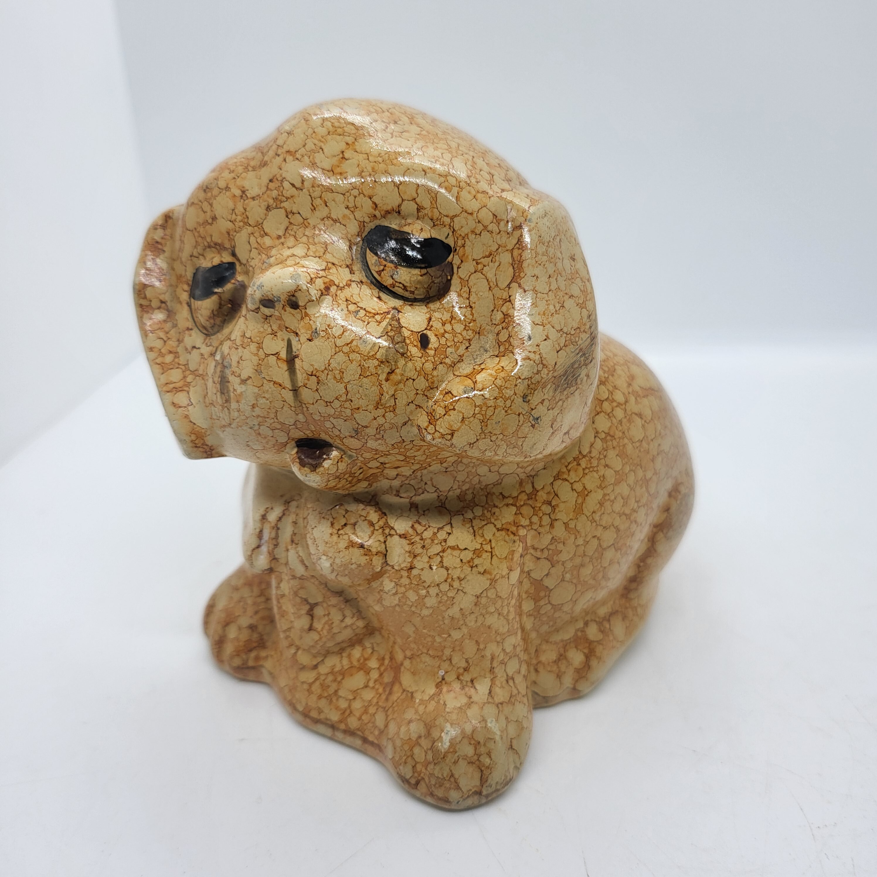 Bonzo Dog Figurine, Sad Eyes Puppy Lidded Jar, Turquoise