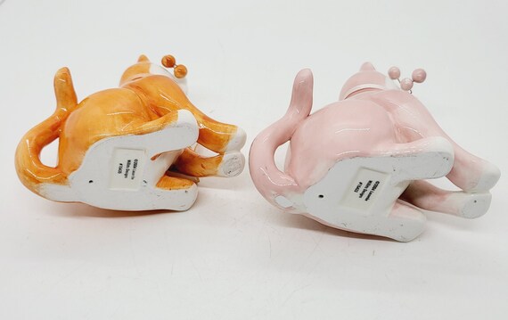 【2点セット】Amy Lacombe WhimsiClay 猫 陶器 置物 2点セット】Amy Lacombe WhimsiClay 猫 陶器 置物