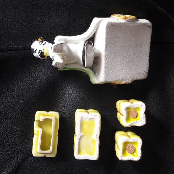 Donkey cruet set salt and pepper pot pony cart 1960's Etsy