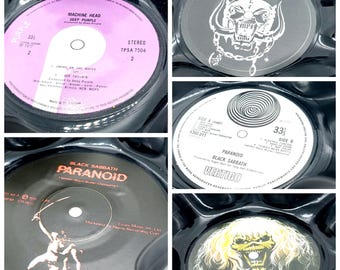 Repurposed Heavy Metal Record Bowl: Hard rock music fan gift