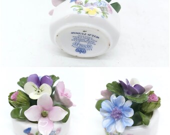 Vintage Aynsley Flower Figurine, Wild Tudor, November Violet, Swan