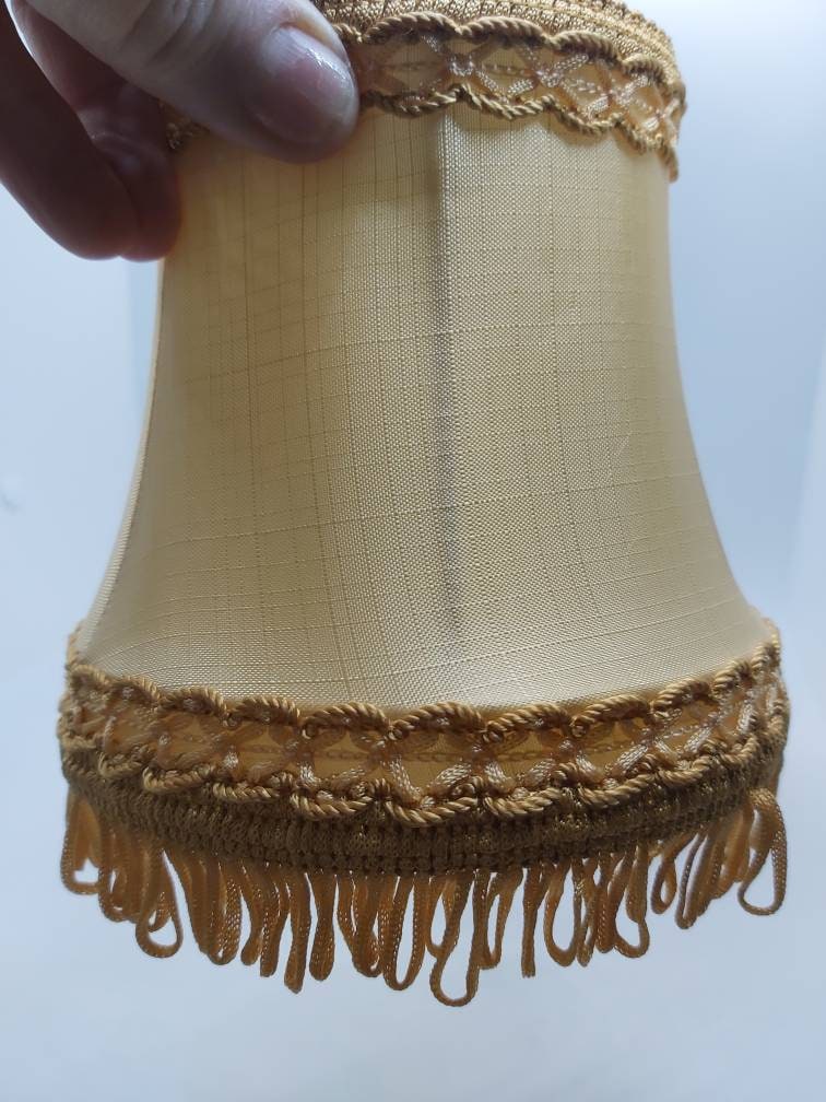 Lighting Lamp Shades vintage home decor Vintage gold tassel lamp shade