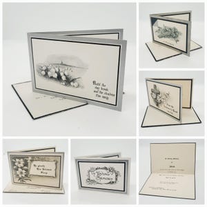 Carte souvenir ancienne, carte memoriam vintage, victorien, édouardien, funérailles des années 1920, 1930 ou 1940, objets de collection en deuil.
