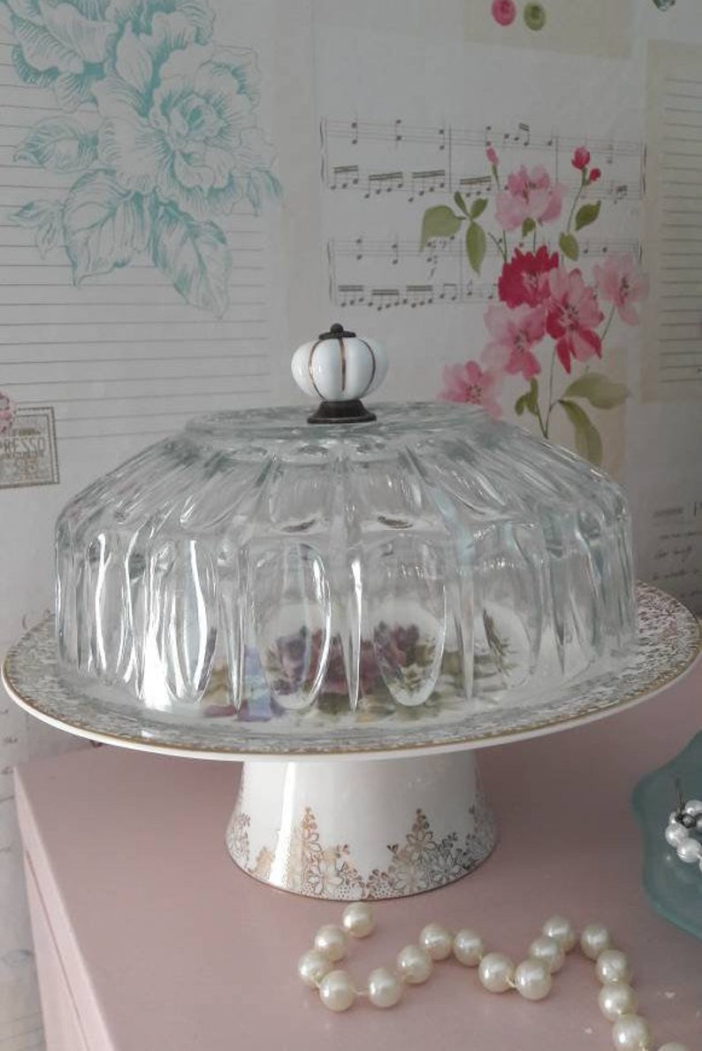Glass Cake Dome Cheese Dome Cup Cake Stand Dome Tea Time Etsy