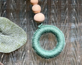 Green Ornament, Macrame Christmas Ornament, Upcycled Ornament, Christmas Tree Decorations