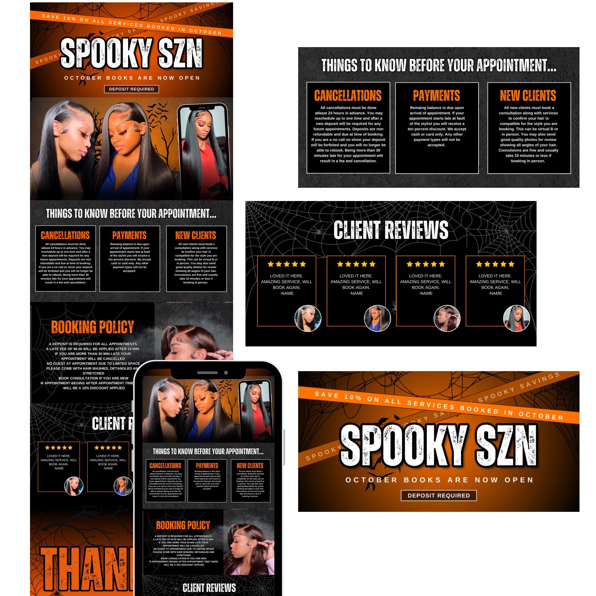 Spooky Szn Red and Black Acuity Scheduling Site Templates
