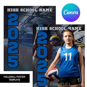 volleyball poster, sports team poster template, high school sports poster template, editable poster for athletes, college athlete poster