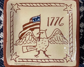 1776 Eagle Mini Redware Plate