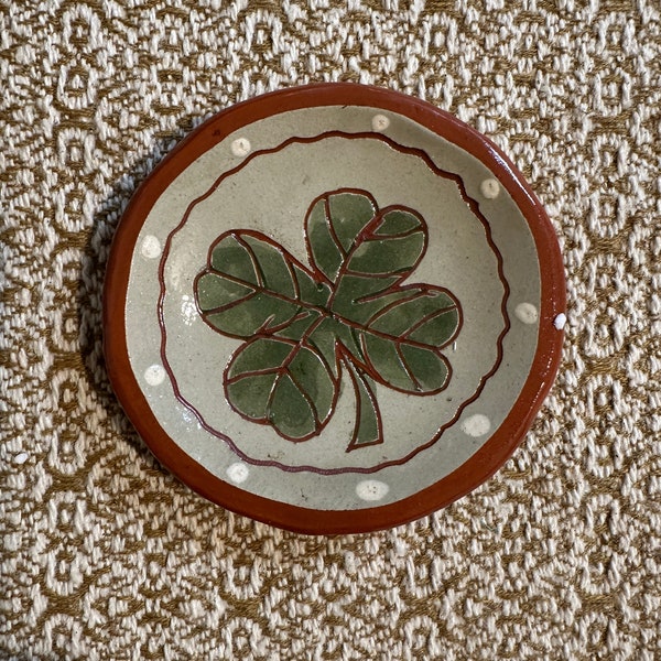 Shamrock Redware Plate