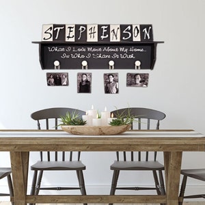 Personalized Family Photo Shelf: Farmhouse Gallery Wall Decor