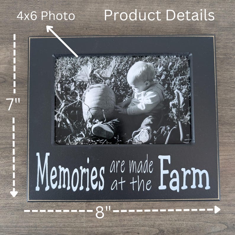 Country Barn Photo Frame Rustic Wall Display Family Room Shelf Accent Farmhouse Style Picture Holder Vintage Farm Theme Memory Keeper Grandmother Gift Collection Fall Accent Piece Country Home Styling Heritage Frame Display Rustic Picture