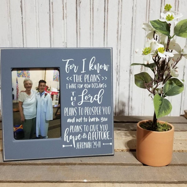 Confirmation Photo Sign Gift, Gift from Godparent, Confirmation Picture Frame, Jeremiah 29 bible verse