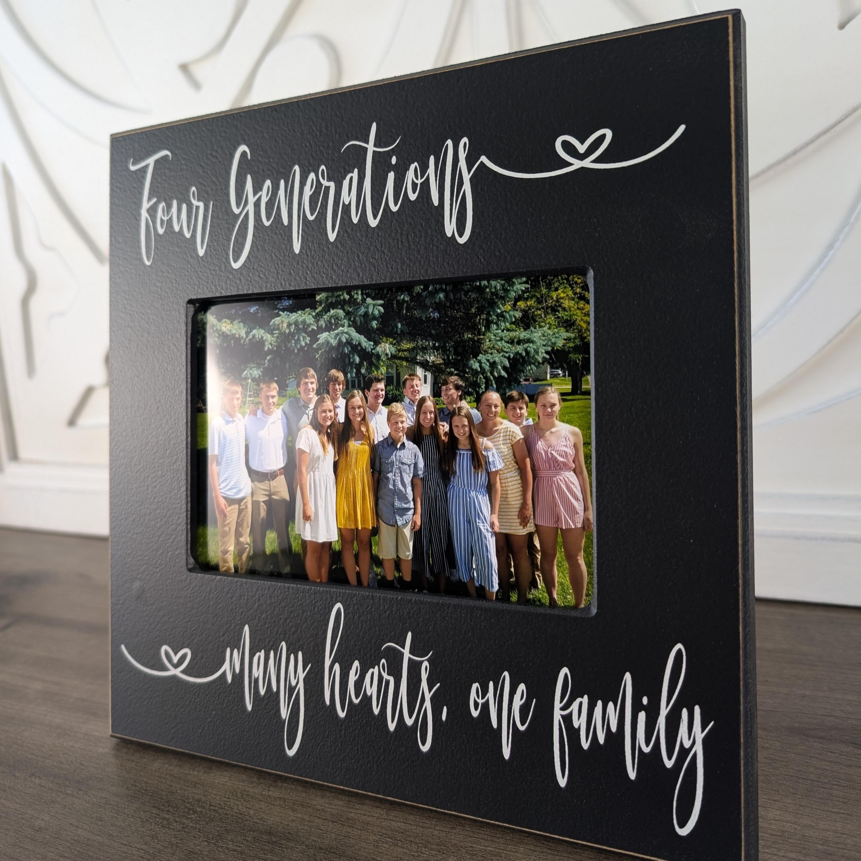 Four Generations Photo Frame Great Grandparents Decor Family Reunion ...