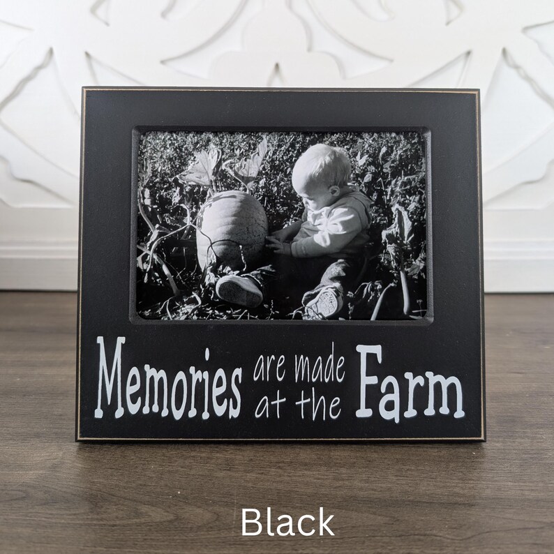 Marco de fotos de granja para decoración de pared, acento otoñal, estante para sala de estar, soporte de fotos rústico, idea de regalo para la abuela, casa de campo, tema campestre, granero imagen 9
