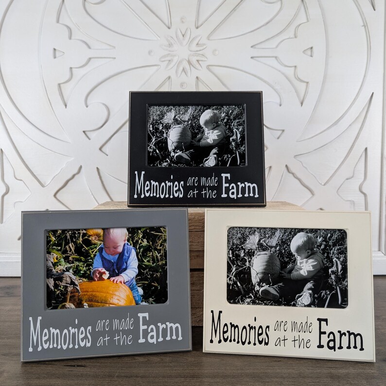 Marco de fotos de granja para decoración de pared, acento otoñal, estante para sala de estar, soporte de fotos rústico, idea de regalo para la abuela, casa de campo, tema campestre, granero imagen 6