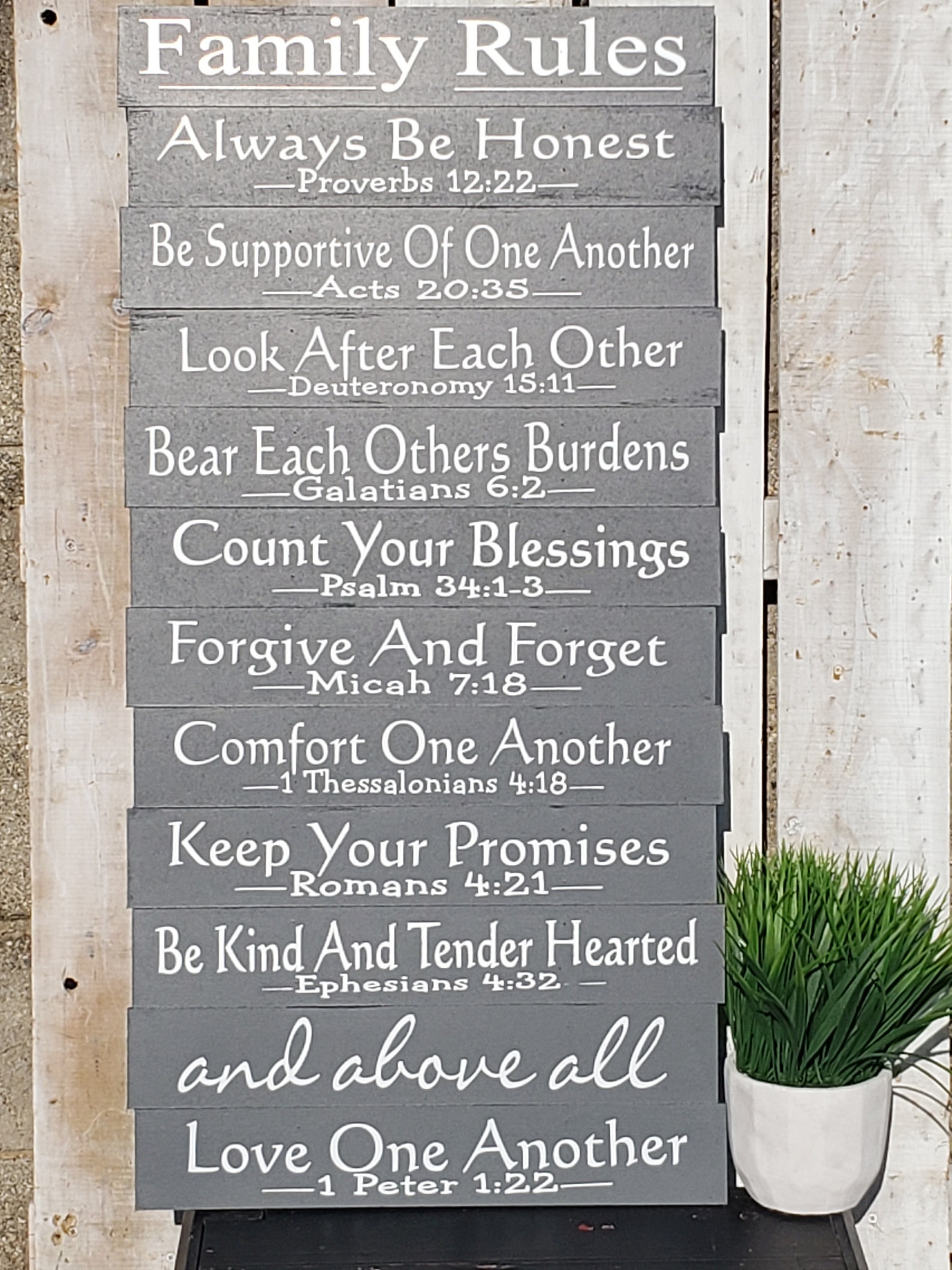 Christian Family Rules Sign Religious Family Wall Decor Etsy